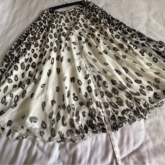 Talbots Womens Leopard Animal Print Chiffon Midi Skirt Sz 12 Career Corpcore - Picture 6 of 10